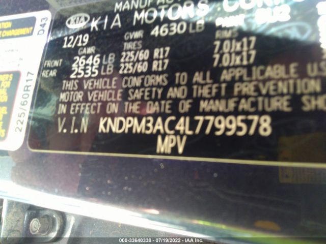 KNDPM3AC4L7799578 KIA Sportage Lx