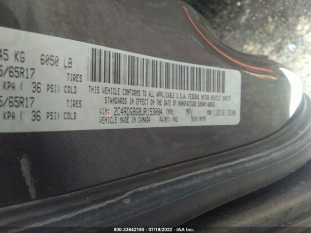 2C4RDGBG8JR153084 Dodge Grand Caravan Se Plus