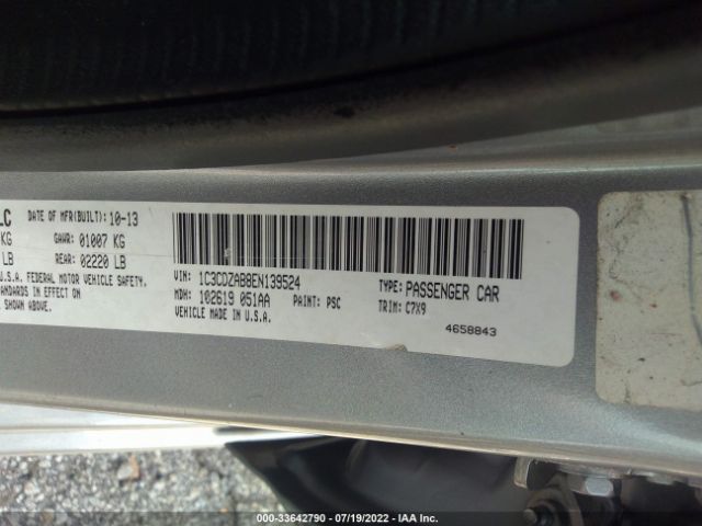 1C3CDZAB8EN139524 Dodge AVENGER SE