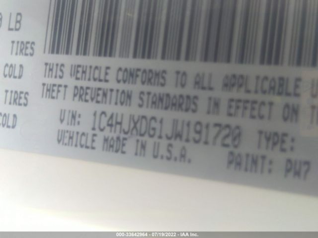 1C4HJXDG1JW191720 Jeep Wrangler Unlimited Sport S
