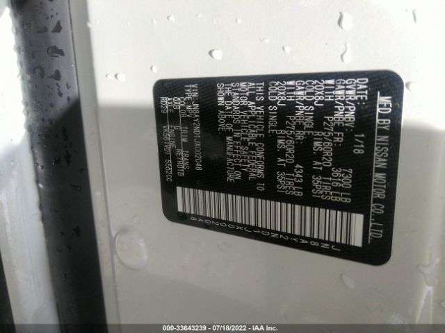 JN8AY2ND1JX002048 Nissan Armada Sl