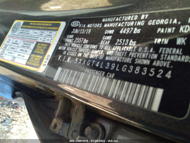5XXGT4L39LG383524 KIA Optima Lx