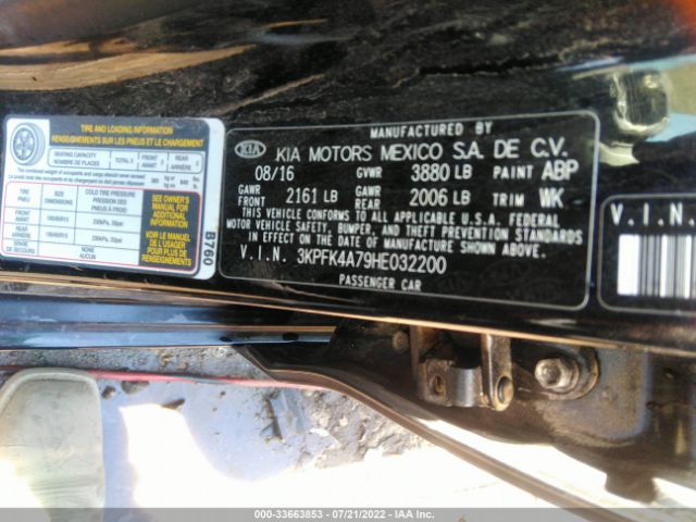 3KPFK4A79HE032200 KIA FORTE LX