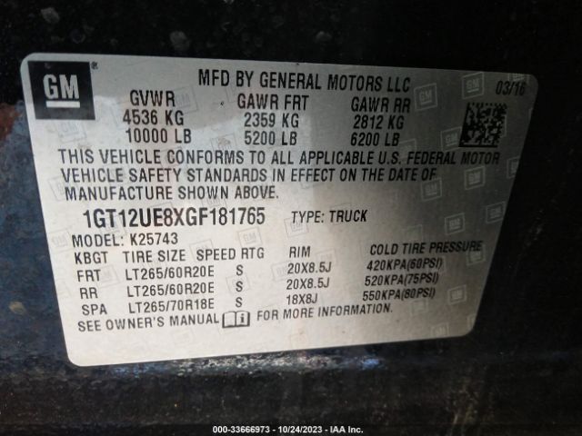 1GT12UE8XGF181765 GMC Sierra 2500hd Denali