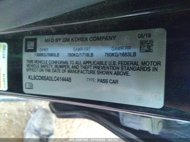 Chevrolet Spark Lt 2020 KL8CD6SA0LC414448 Image 9