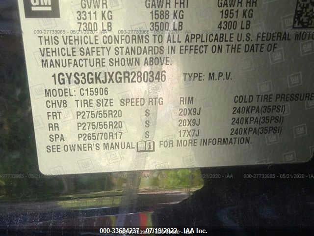 Cadillac ESCALADE ESV 2016 1GYS3GKJXGR280346 Image 9