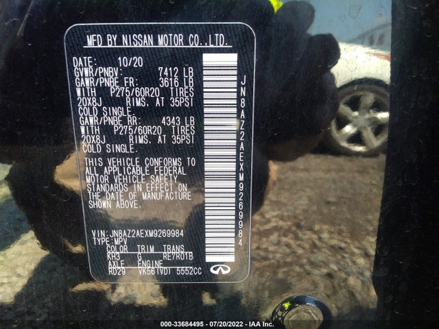 2021 Infiniti QX80, VIN: JN8AZ2AEXM9269984