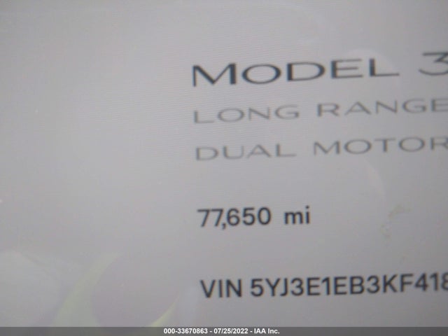 Tesla MODEL 3 2019 5YJ3E1EB3KF418412 Image 8