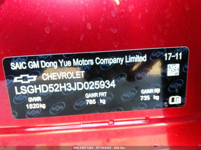 Chevrolet Aveo 2018 LSGHD52H3JD025934 Image 9