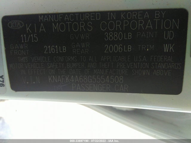 KIA FORTE LX 2016 KNAFK4A68G5554508 Image 9