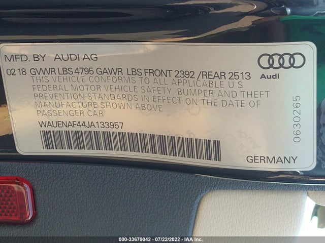 WAUENAF44JA133957 Audi A4 Premium Plus