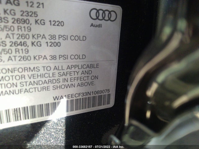 2022 Audi Q3, VIN: WA1EECF33N1069075