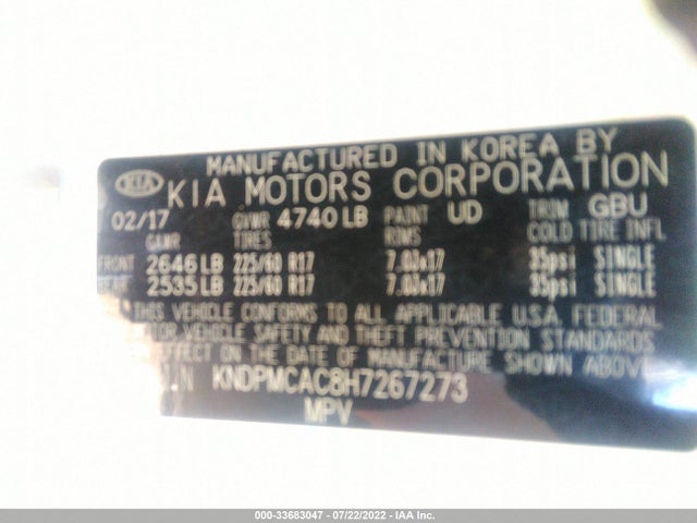 2017 Kia Sportage, VIN: KNDPMCAC8H7267273