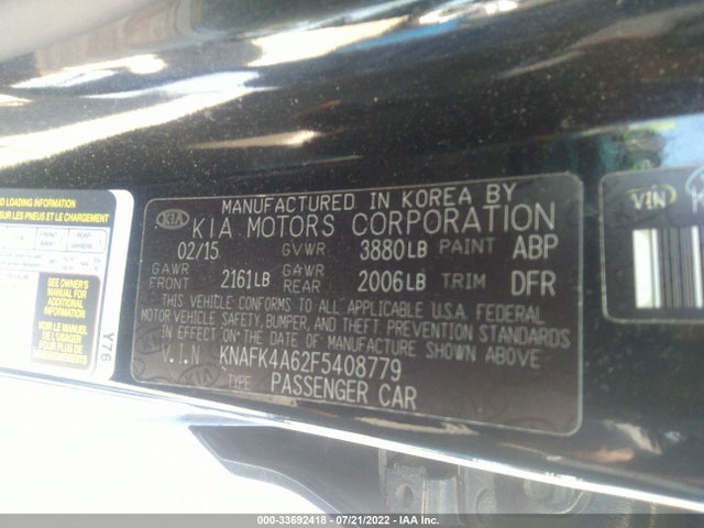 2015 Kia Forte, VIN: KNAFK4A62F5408779