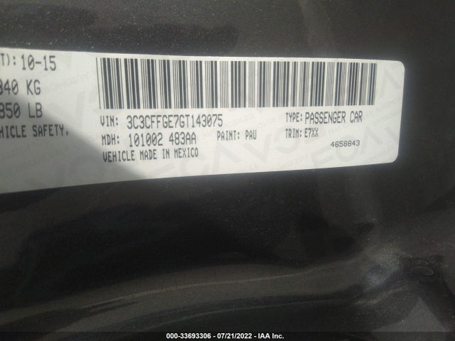 2016 Fiat 500e, VIN: 3C3CFFGE7GT143075