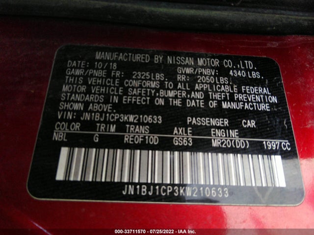 2019 Nissan Rogue, VIN: JN1BJ1CP3KW210633