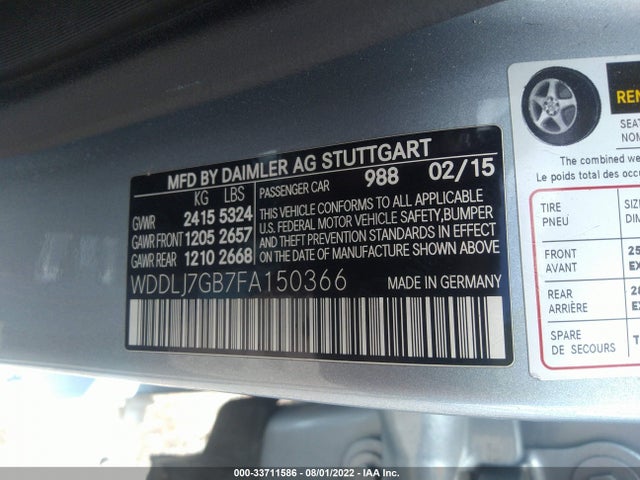 2015 Mercedes-Benz CLS-Class, VIN: WDDLJ7GB7FA150366
