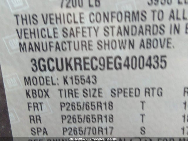 Chevrolet Silverado 1500 Lt 2014 3GCUKREC9EG400435 Image 10