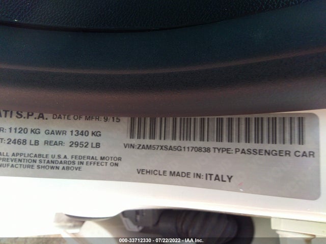 2016 Maserati Ghibli, VIN: ZAM57XSA5G1170838