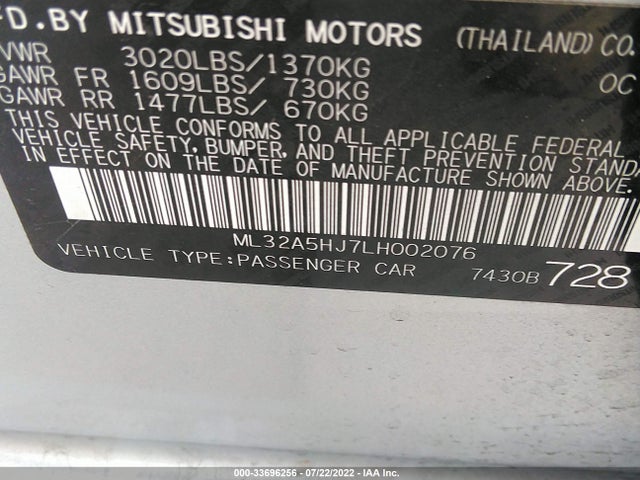 ML32A5HJ7LH002076 Mitsubishi Mirage Le/gt
