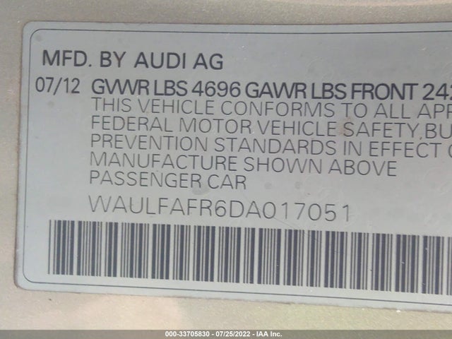 WAULFAFR6DA017051 Audi A5 Premium Plus