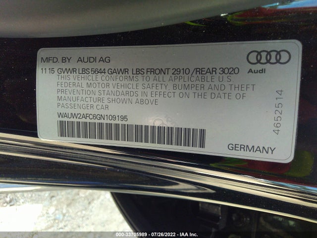2016 Audi S7, VIN: WAUW2AFC6GN109195