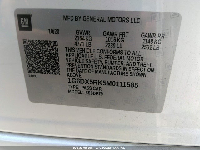 2021 Cadillac CT5, VIN: 1G6DX5RK5M0111585