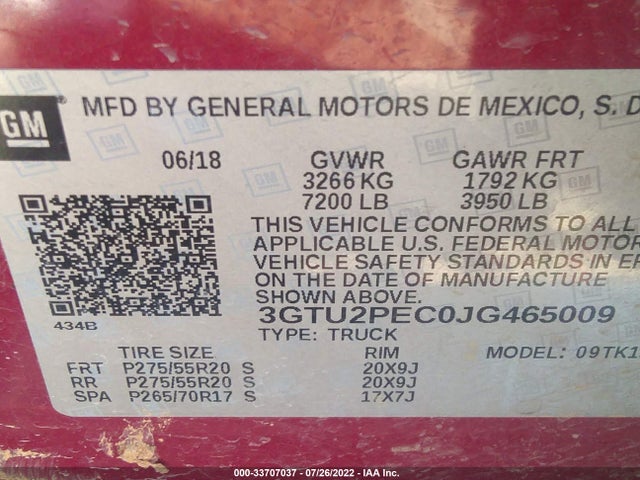 GMC Sierra 1500 Denali 2018 3GTU2PEC0JG465009 Image 9