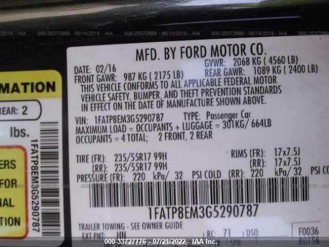 1FATP8EM3G5290787 Ford Mustang V6
