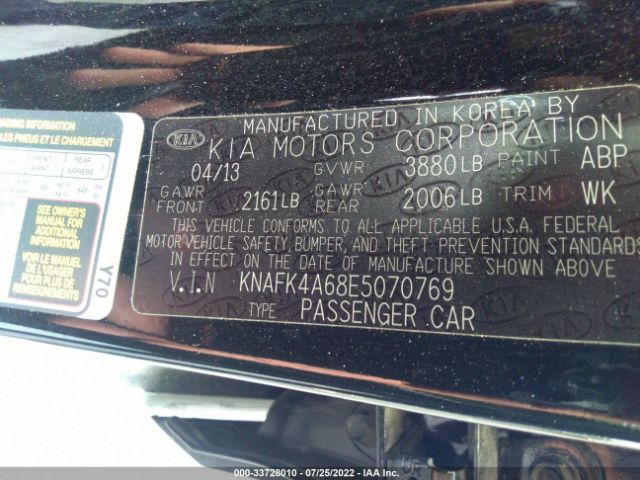 KNAFK4A68E5070769 KIA FORTE LX