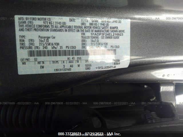 Ford FOCUS SE 2014 1FADP3F24EL216923 Image 9