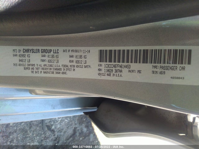 2015 CHRYSLER 200 LIMITED VIN: 1C3CCCAB7FN614453