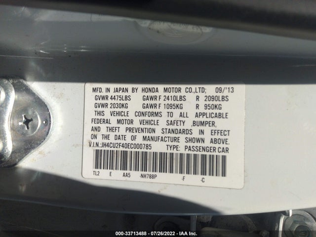 2014 Acura TSX, VIN: JH4CU2F40EC000785