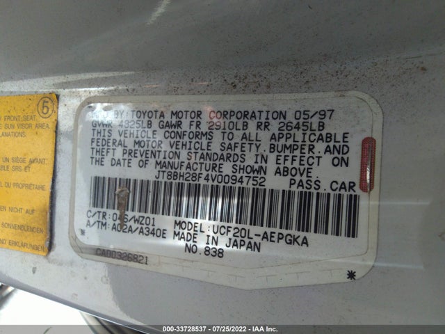JT8BH28F4V0094752 Lexus LS 400 LUXURY SDN