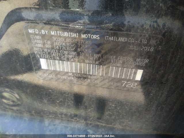 ML32A3HJ8JH014819 Mitsubishi MIRAGE ES