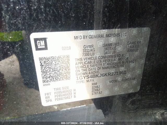 2019 Cadillac Escalade, VIN: 1GYS4BKJ6KR271961