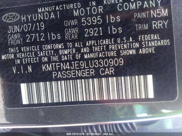 2020 Genesis G80, VIN: KMTFN4JE9LU330909