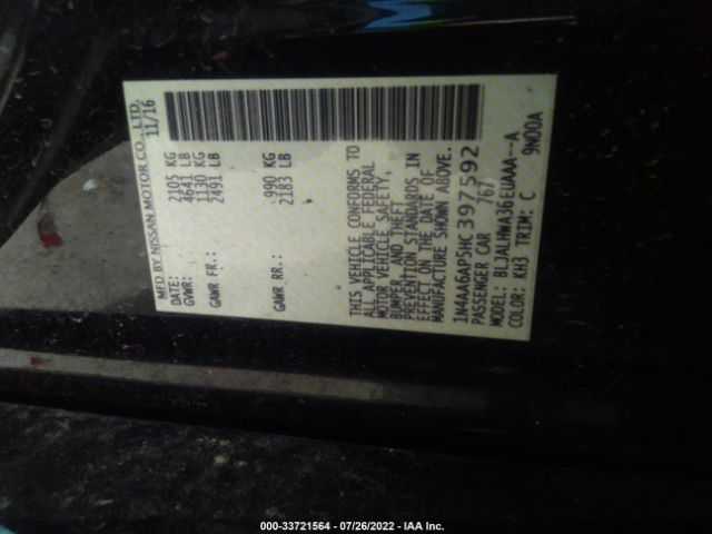 1N4AA6AP5HC397592 Nissan Maxima Platinum