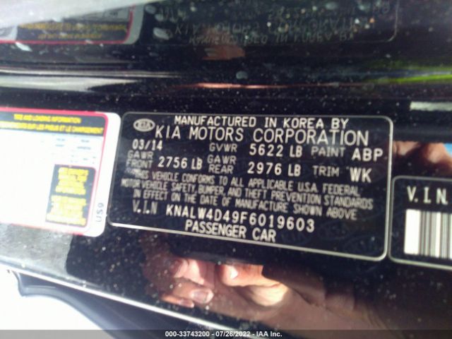 KNALW4D49F6019603 KIA K900 Luxury