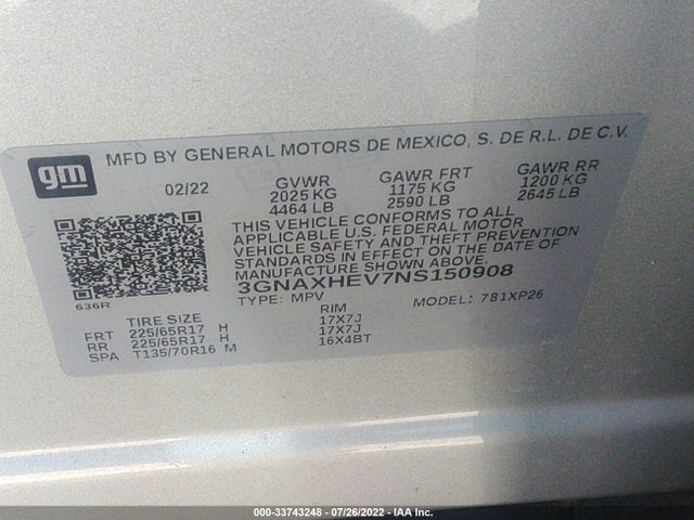 Chevrolet EQUINOX LS 2022 3GNAXHEV7NS150908 Image 9