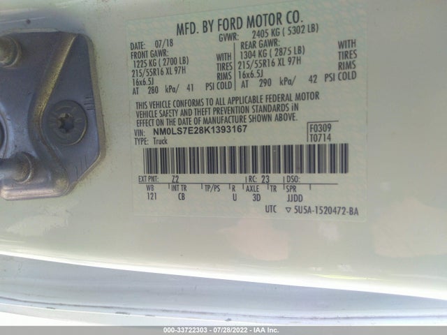 2019 Ford Transit Connect, VIN: NM0LS7E28K1393167