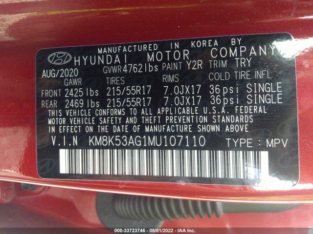 2021 Hyundai Kona, VIN: KM8K53AG1MU107110