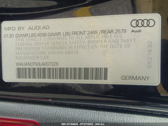 2020 Audi A5, VIN: WAUANCF50LA007326