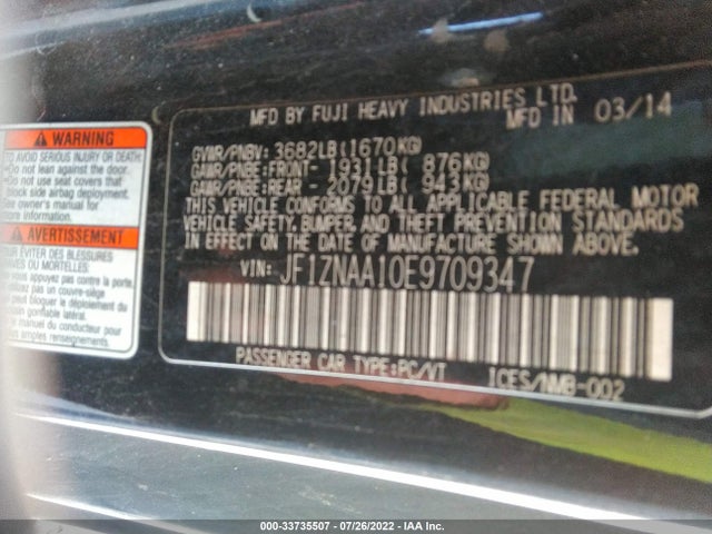 2014 Scion FR-S, VIN: JF1ZNAA10E9709347