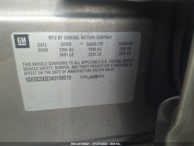 Cadillac CTS SEDAN 2010 1G6DC5EG3A0109519 Image 10