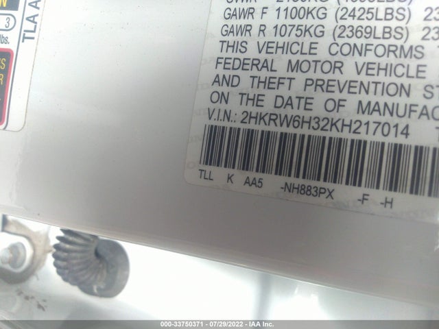 Honda CR-V LX 2019 2HKRW6H32KH217014 Image 9