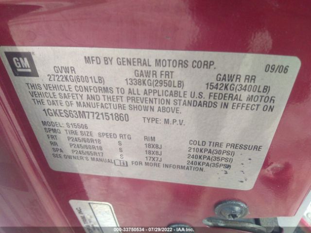 1GKES63M772151860 GMC Envoy Denali