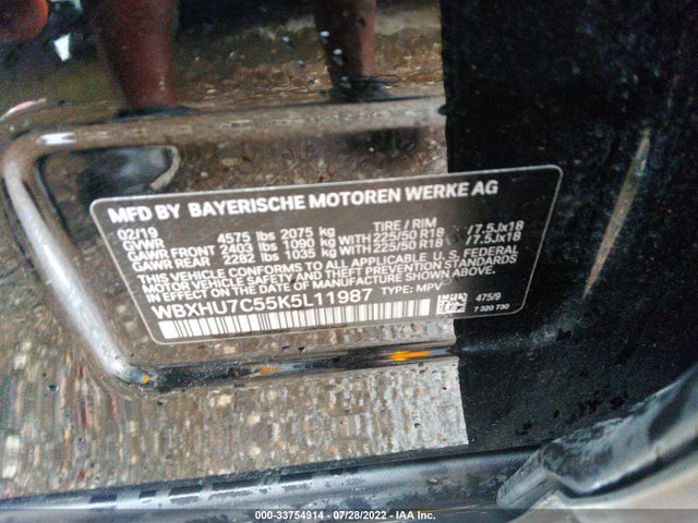 2019 BMW X1, VIN: WBXHU7C55K5L11987
