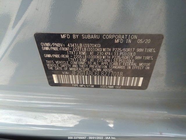 Subaru Crosstrek 2020 JF2GTABC6L8277018 Image 9