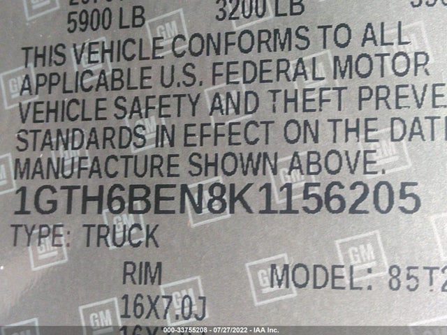 2019 GMC Canyon, VIN: 1GTH6BEN8K1156205